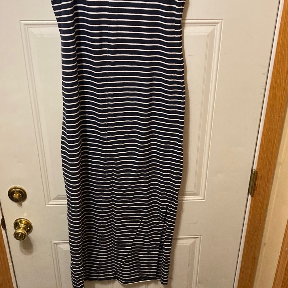 Tommy Hilfiger Navy and White Striped Maxi Dress M - Picture 5 of 7